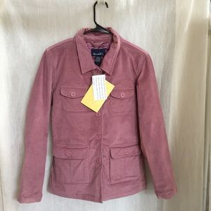 Cozy Chic Denim & Co. Plum-Mauve Corduroy Utility Jacket NWT Size S